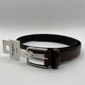 New Men’s Brown Leather Belt Size 32 - 36 Goodfellow & Co NWT